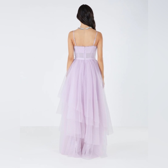 NWT BCBGMAXAZRIA Katherine Tulle Evening Gown ORCHID - Picture 3 of 6